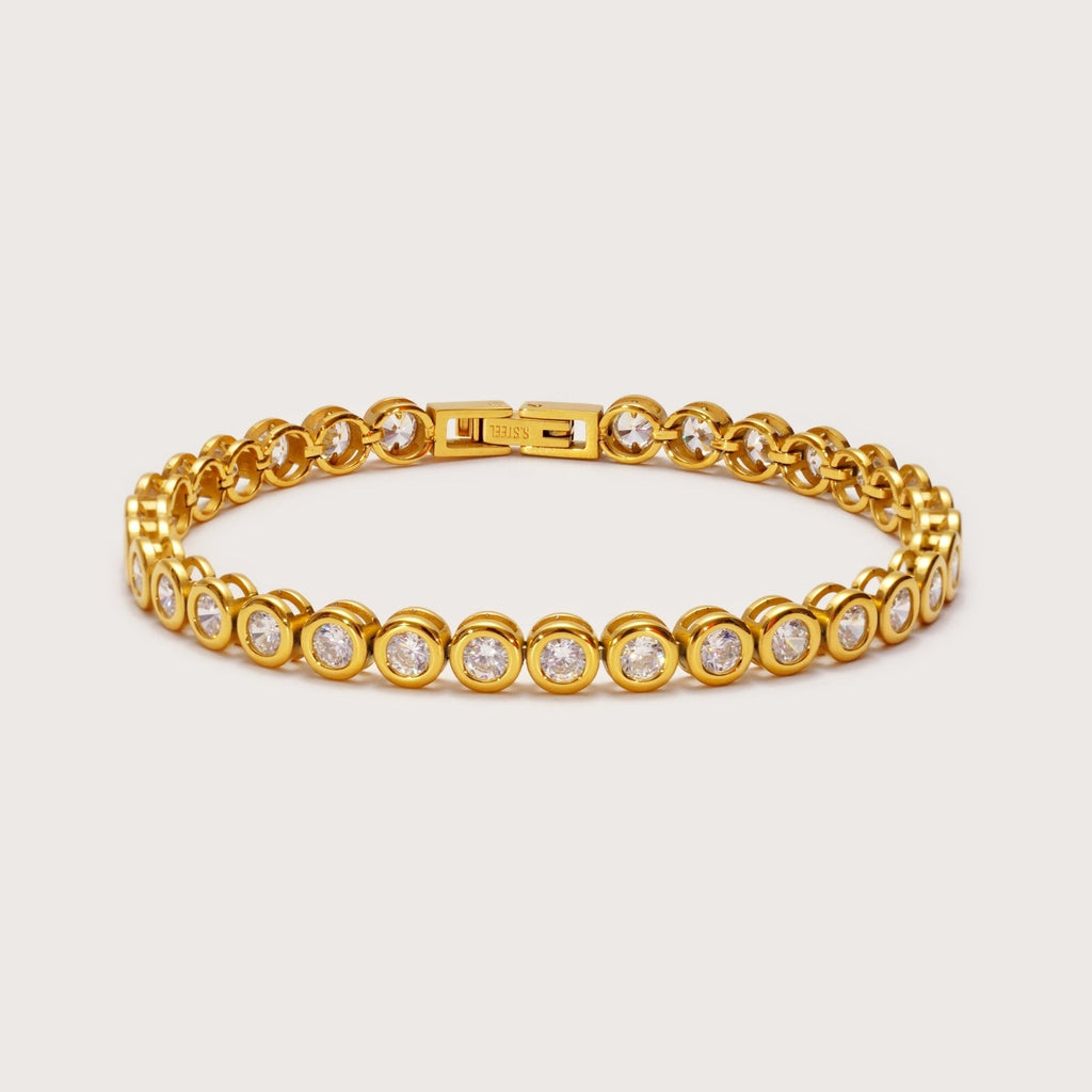 Pulsera Tennis Bisel Dorada