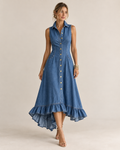 Vestido vaquero midi elegante para mujer