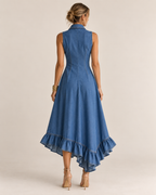 Vestido vaquero midi elegante para mujer