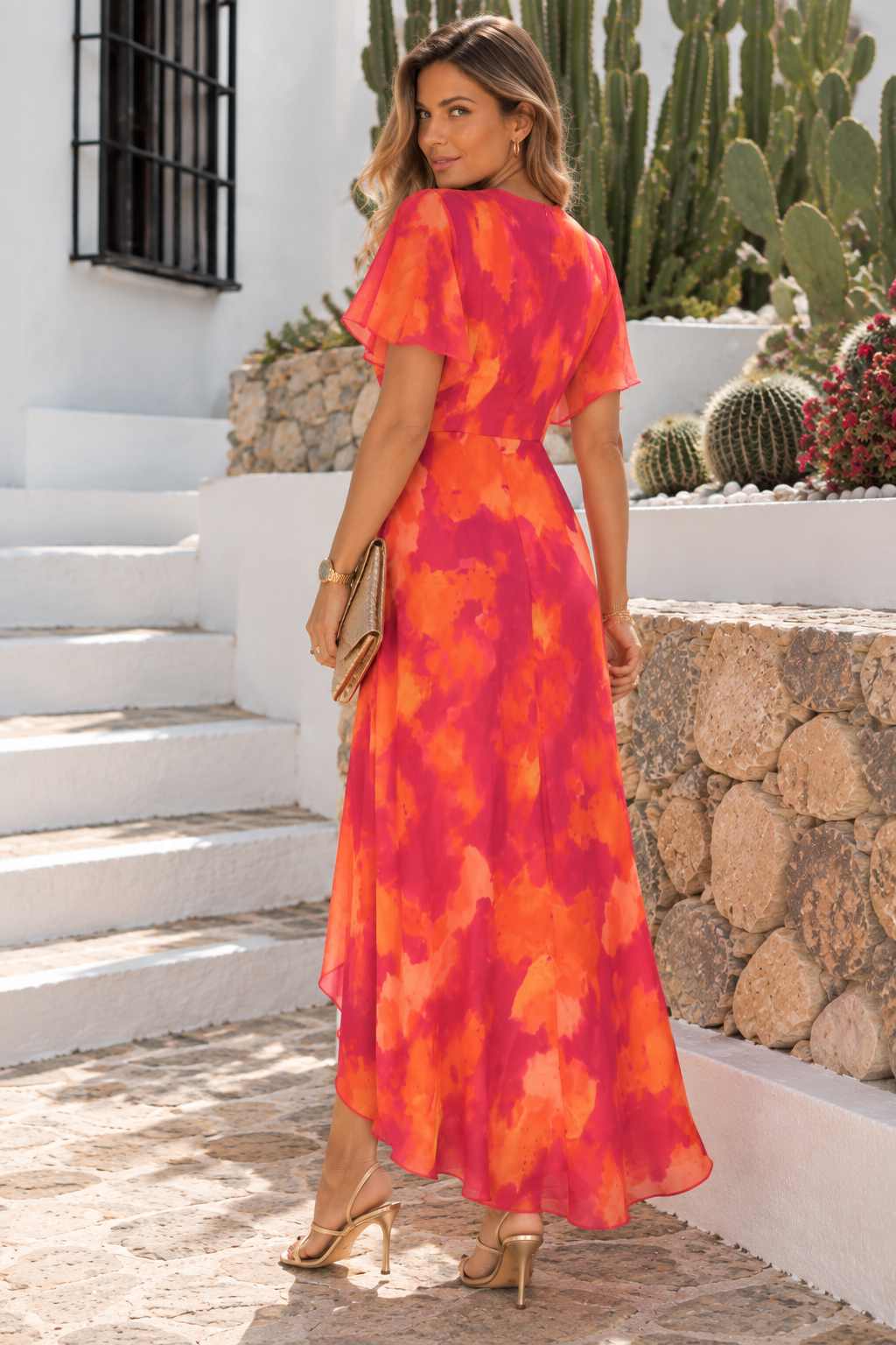 Vestido Solène · Midi cruzado