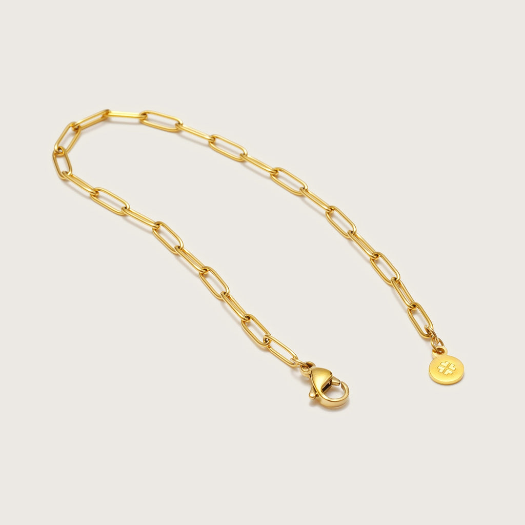 Pulsera Paperclip Dorada