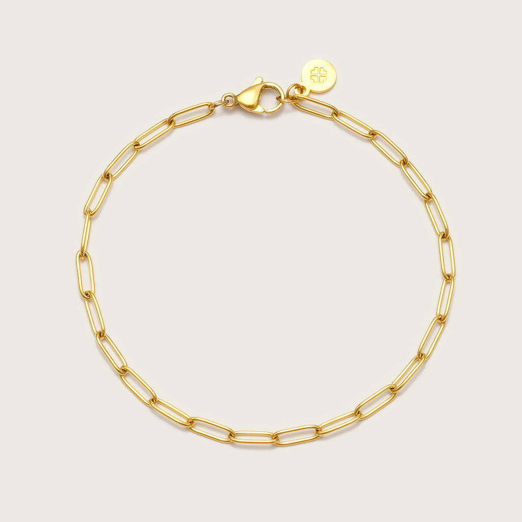 Pulsera Paperclip Dorada