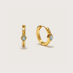 Aros Huggie Ethereal de Amazonita Dorados