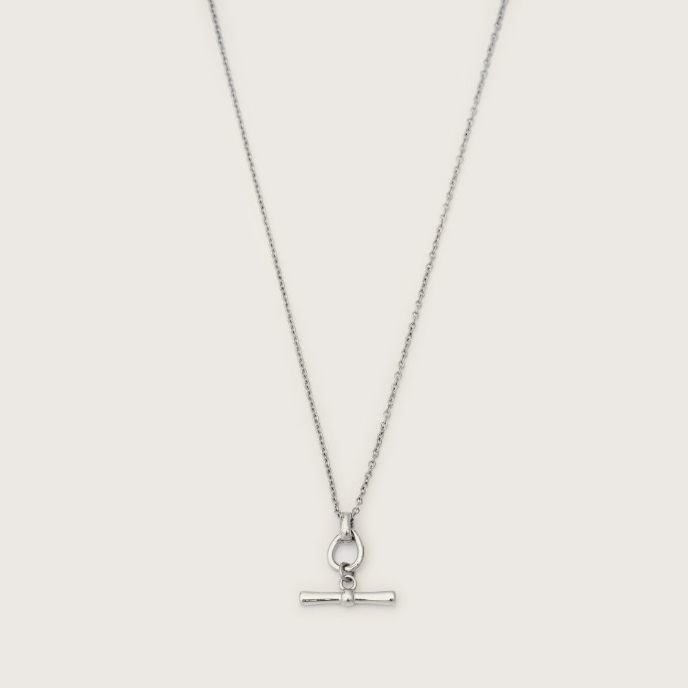 Collar Colgante T-Bar Plateado
