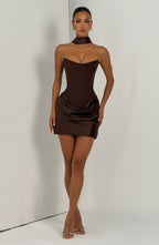 Vestido Maggie · Marrón ciruela